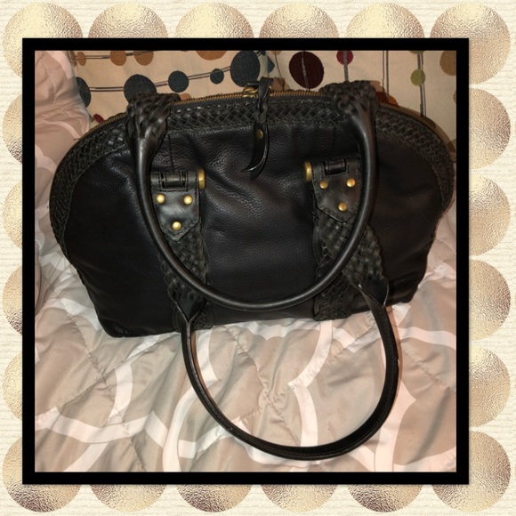 BCBG MAX Leather Satchel zipper top - Picture 2 of 7
